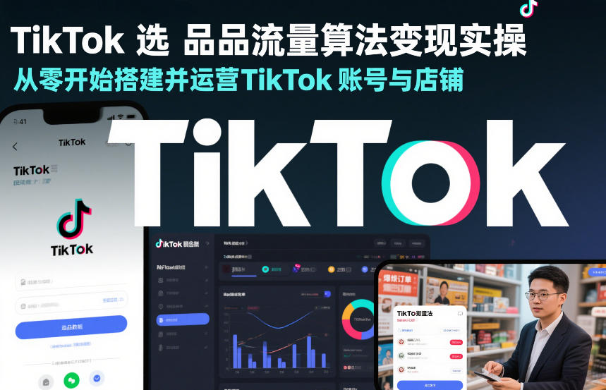 TikTok选品流量算法变现实操,从零开始搭建并运营TikTok账号与店铺-风淘社