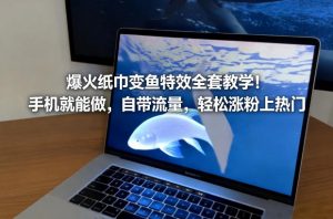 爆火纸巾变鱼特效全套教学!手机就能做,自带流量,轻松涨粉上热门-风淘社