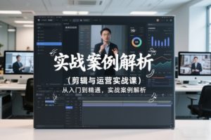 剪辑与运营实战课,从入门到精通,实战案例解析(更新2026)-风淘社