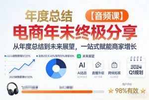 电商年未终极分享,从年度总结到未来展望,一站式赋能商家增长【音频课】-风淘社