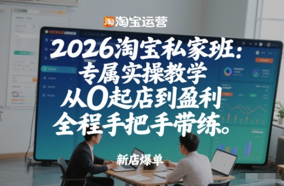 2026淘宝私家班:专属实操教学,从0起店到盈利,全程手把手带练-风淘社