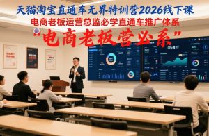 天猫淘宝直通车无界特训营2026线下课,电商老板运营总监必学直通车推广体系-风淘社