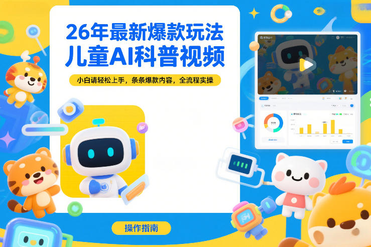 26年最新爆款玩法,儿童AI科普视频,小白请轻松上手,条条爆款内容,全流程实操-风淘社