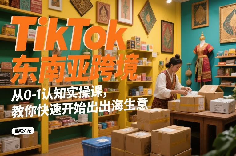 TikTok东南亚跨境从0-1认知实操课，教你快速开始出海生意-风淘社
