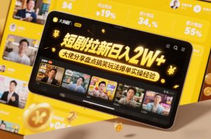 短剧拉新日入2W+大佬分享盘点搞笑玩法爆单实操经验-风淘社