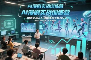 AI漫剧实战训练营,3D商业真人AI短剧漫剧引爆2026,流量红利期已至,入场正当时-风淘社