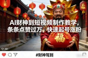 AI财神到短视频制作教学,条条点赞过万,快速起号涨粉-风淘社