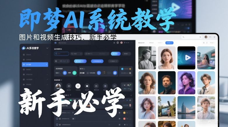 即梦AI系统教学，图片和视频生成技巧，新手必学-风淘社