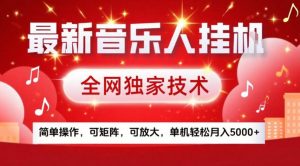 最新音乐人挂G,全网独家技术,简单操作,可矩阵,可放大,单机轻松月入5k+【揭秘】-风淘社