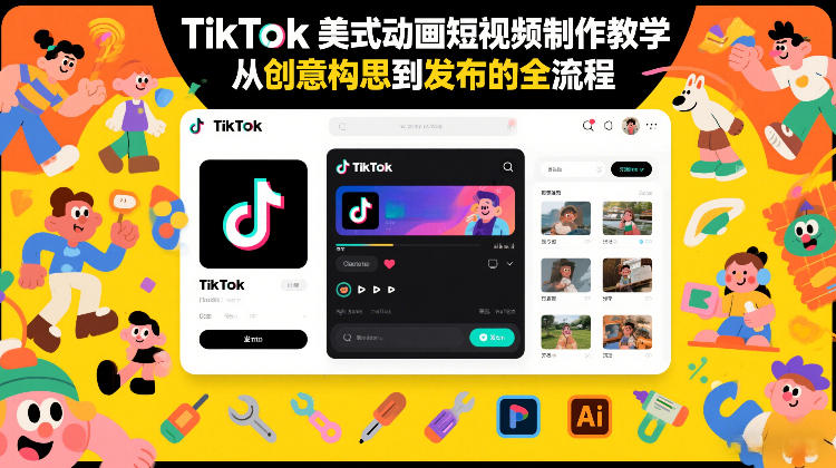 TikTok美式动画短视频制作教学,从创意构思到发布的全流程-风淘社