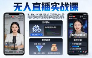 宝子哥无人直播实战课,非实时防风技术,聚焦抖音快手等平台直播带货,轻松开启直播变现之路(更新2026)-风淘社