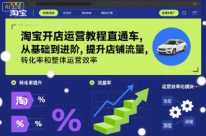 淘宝开店运营教程直通车,从基础到进阶,提升店铺流量,转化率和整体运营效率(更新26年1月)-风淘社