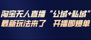 淘宝无人直播完整教程,公试+私域,最新玩法来了,开播即爆单-风淘社
