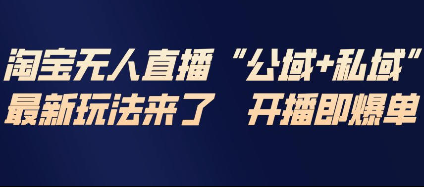 淘宝无人直播完整教程,公试+私域,最新玩法来了,开播即爆单-风淘社