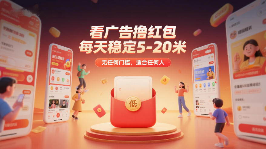 看广告撸红包,每天稳定5-20米,无任何门槛,适合任何人-风淘社
