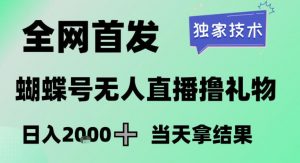 2026最新蝴蝶号无人直播掘金,独家技术,全网首发小白做了一个月收益3W,长期稳定可做【揭秘】-风淘社