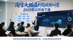 淘宝天猫盈利突破特训营25年12月线下课，系统性的深度剖析电商企业经营之道，打造电商标准化运营体系-风淘社