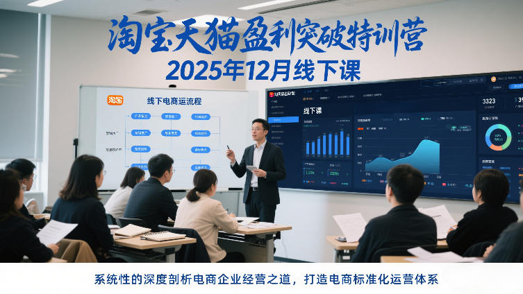 淘宝天猫盈利突破特训营25年12月线下课,系统性的深度剖析电商企业经营之道,打造电商标准化运营体系-风淘社