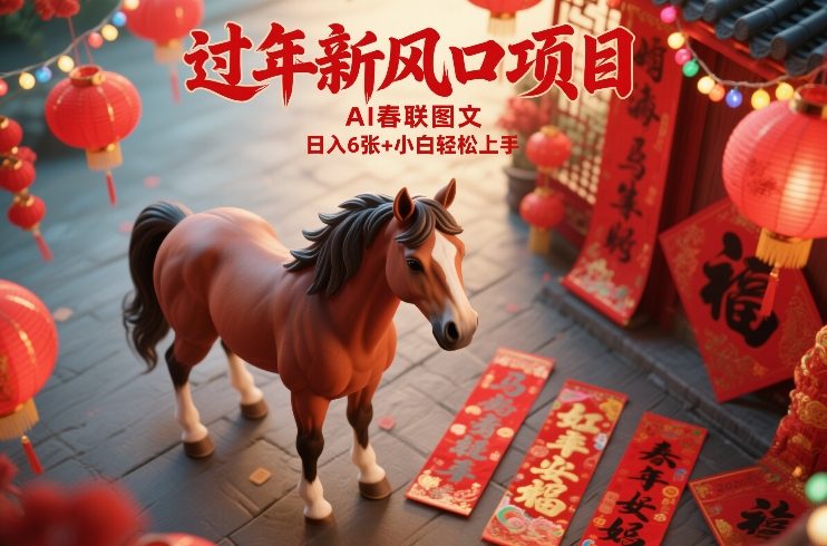 过年新风口项目,用ai春联图文,日入6张+小白轻松上手【揭秘】-风淘社