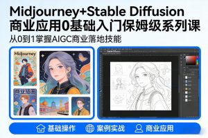 AIGC商业应用Midjourney+Stable Diffusion教程,0基础入门保姆级系列课-风淘社