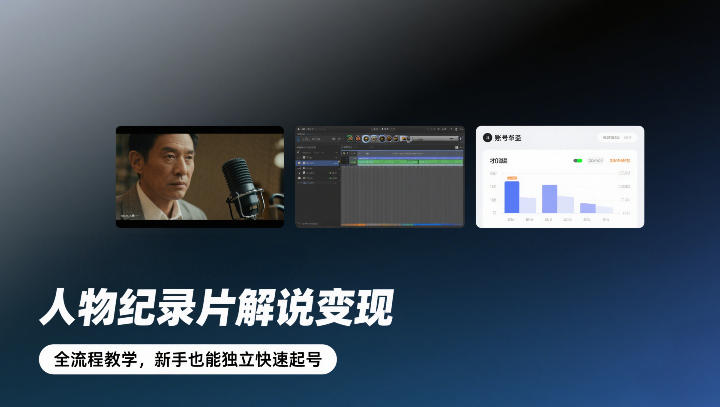人物纪录片解说变现,全流程教学,新手也能独立快速起号-风淘社