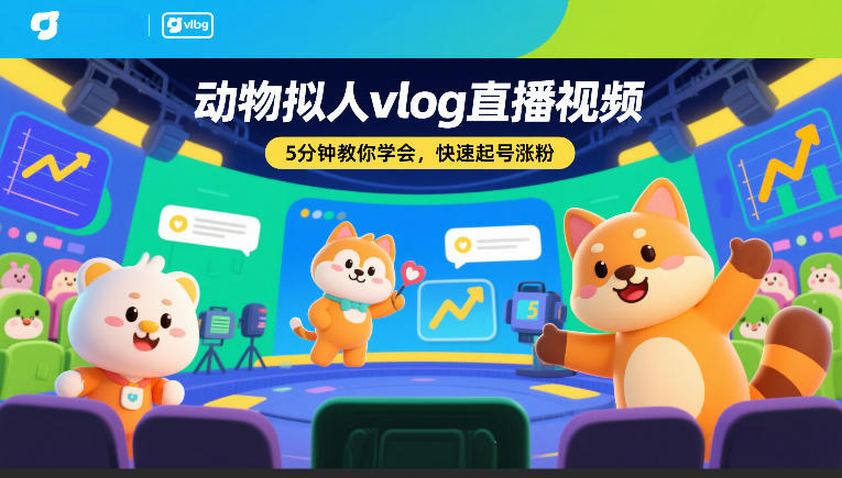 动物拟人vlog直播视频,5分钟教你学会,快速起号涨粉-风淘社