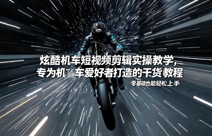 炫酷机车短视频剪辑实操教学,专为机车爱好者打造的干货教程,零基础也能轻松上手-风淘社