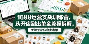 1688运营实战训练营,从开店到出单全流程拆解,手把手教你稳定出单(更新0620)-风淘社
