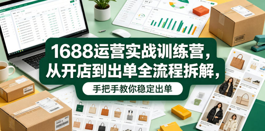 1688运营实战训练营，从开店到出单全流程拆解，手把手教你稳定出单（更新0620）-风淘社
