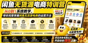 闲鱼无货源电商特训营,从0到1系统教学,帮你完整掌握闲鱼无货源电商的运营方法-风淘社