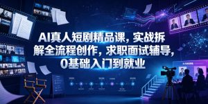 AI真人短剧精品课,实战拆解全流程创作,求职面试辅导,0基础入门到就业-风淘社