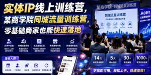 实体IP线上训练营,某商学院同城流量训练营,零基础商家也能快速落地-风淘社