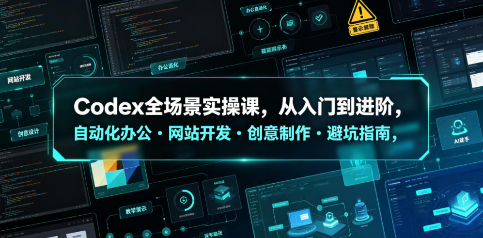 Codex全场景实操课，从入门到进阶，自动化办公・网站开发・创意制作・避坑指南，全流程教学-风淘社