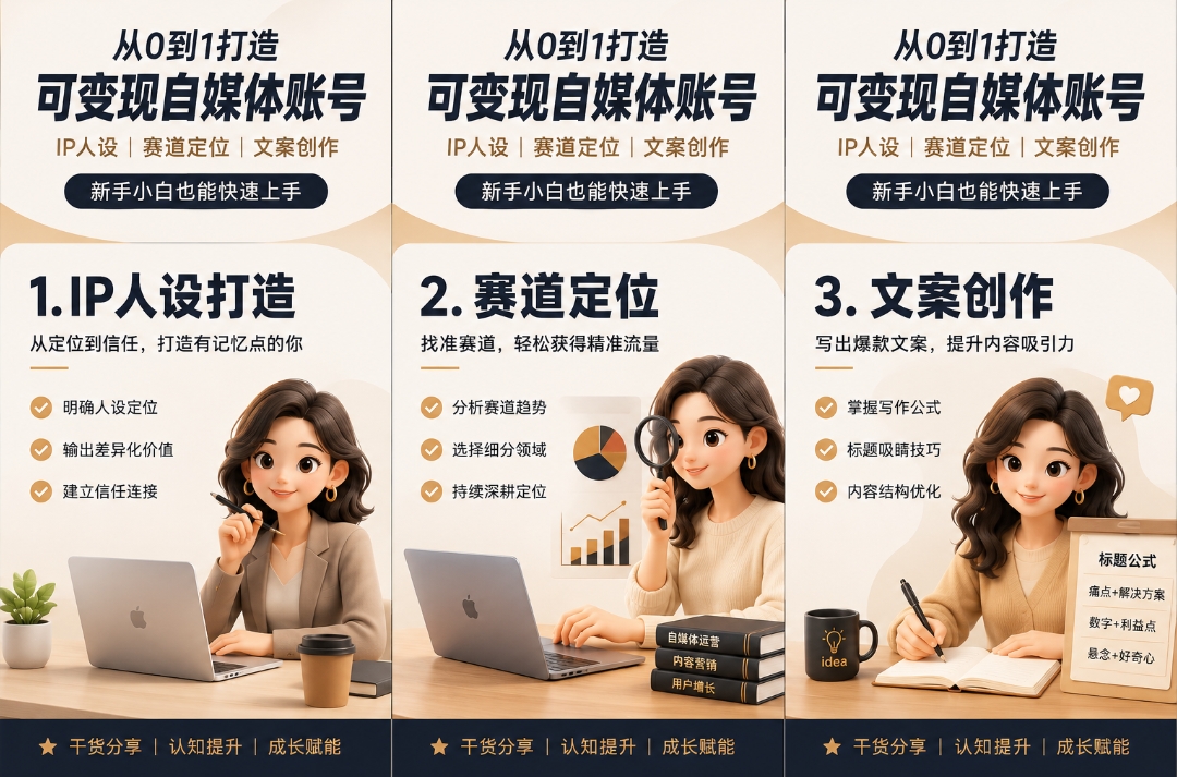 从0到1打造可变现自媒体账号:小红书IP人设、赛道定位与直播带货课程 从0到1打造可变现自媒体账号:小红书IP人设、赛道定位与直播带货课程