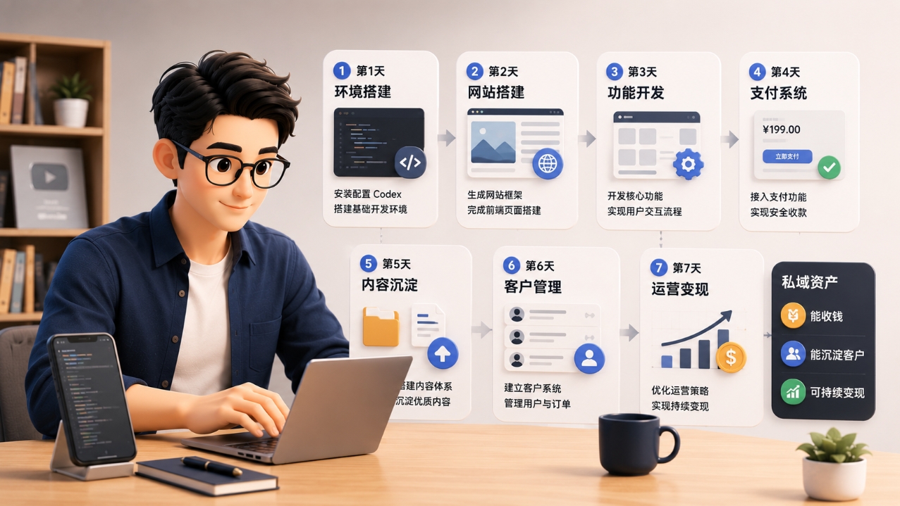 7天用Codex搭建私域变现网站 7天用Codex搭建私域变现网站