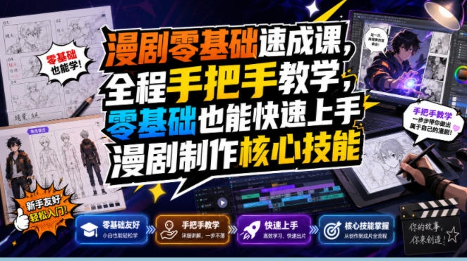 漫剧零基础速成课:从剧本创作到剪辑成片的完整制作教程 漫剧零基础速成课:从剧本创作到剪辑成片的完整制作教程