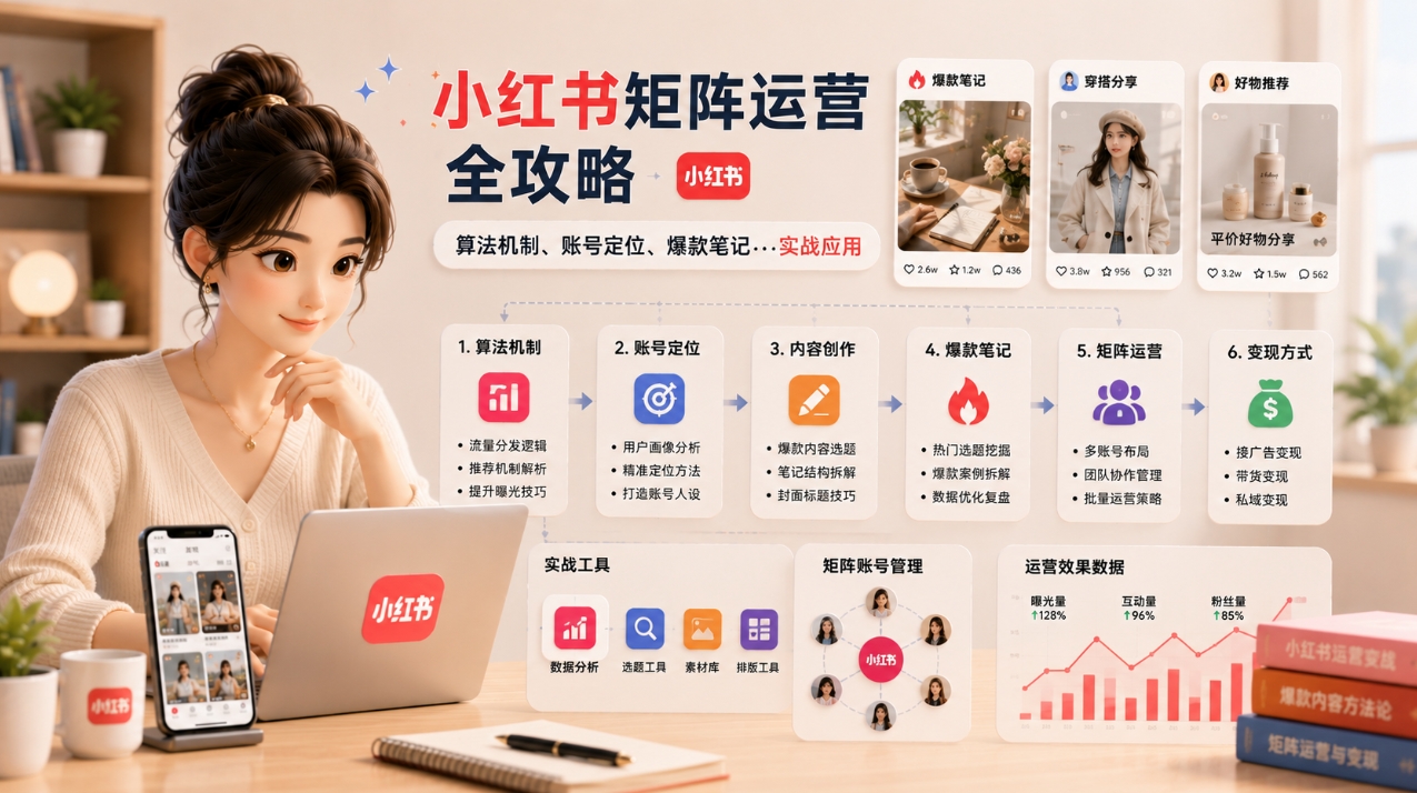 小红书矩阵实战课:起号、SEO与DeepSeek运营 小红书矩阵实战课:起号、SEO与DeepSeek运营